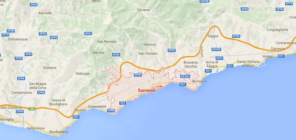 Sanremo- lokalizacja miasta (źródło: Google Maps)