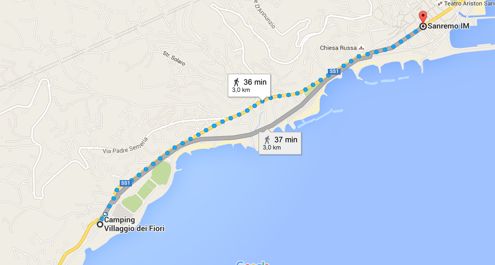 Z Villagio dei Fiori do Sanremo (źródło: Google Maps)
